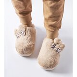 Gemre Beige insulated women's slippers with ears Buga | Shoptok.si