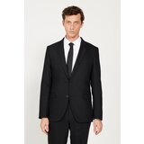 ALTINYILDIZ CLASSICS Men's Black Regular Fit Wide Cut Mono Collar Dobby Suit cene