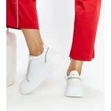 Karino White leather sneakers with rhinestones | Shoptok.si