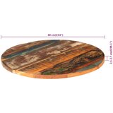  Okrugla stolna ploča 60 cm 25 - 27 mm masivno obnovljeno drvo | shoptok.hr