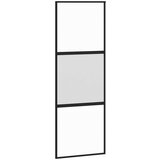  Drsna vrata z opremo črna 76x205 cm kaljeno steklo | Shoptok.si