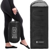 springos Turistična spalna vreča Mummy dimenzij 210x73 cm, lahka spalna vreča za kampiranje v črno sivi barvi., (21630166) | Shoptok.si