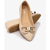 Resti Beige women's pointed-toe ballerinas with embellishment on the nose Figgda | ePonuda.com