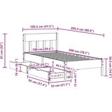 vidaXL Okvir kreveta bez madraca bijeli 100x200 cm konstruirano drvo | shoptok.hr