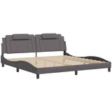  Okvir za krevet Viana bez madraca sivi 200x200 cm od umjetne kože | shoptok.hr