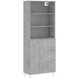  Visoka komoda siva betona 69 5x34x180 cm od konstruiranog drva | shoptok.hr