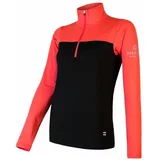 Sensor Women's sweatshirt Coolmax Thermo zipper black/coral