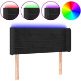 Maison Chic led posteljno vzglavje - vzglavna omarica - nočna omarica črno 83x16x78/88 cm žamet, (21711008) | Shoptok.si