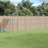 Vanjski kavez za pse od pocinčanog čelika s krovom 21,78 m² | shoptok.hr