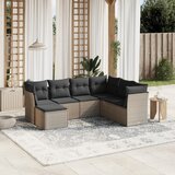 Maison Chic Seti vrtnega pohištva - Vrtna garnitura - Vrtni pohištvo set 7-delna z blazinami siv poli ratan, (21803233) | Shoptok.si