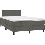  box spring s madracem LED tamnosivi 120 x 200 cm baršun | shoptok.hr