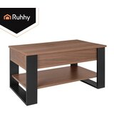 Ruhhy stolić za kavu s podiznom pločom i pretincem za pohranu, hrast i crna, 92 x 51 cm | shoptok.hr