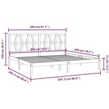  Za krevet od masivne borovine bijeli 200 x 200 cm | shoptok.hr