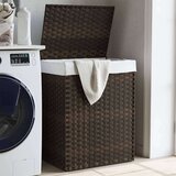 vidaXL Košara za perilo s pokrovom temno rjava 46x33x60 cm poli ratan | Shoptok.si