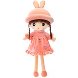 Plišana krpena lutka u roza haljini sa pletenicama Rabbit - 45 cm | shoptok.hr
