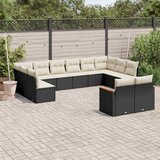 vidaXL 12-dijelni set vrtnih sofa od poliratana s jastucima crni | shoptok.hr