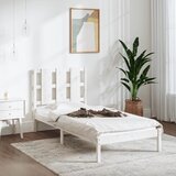  The Living Store Posteljni okvir bel iz trdnega lesa 75x190 cm - Posteljni Okvir, (21450061) Cene