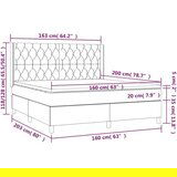  Box spring postelja z vzmetnico LED taupe 160x200 cm blago, (20999320) | Shoptok.si