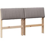 vidaXL Tapecirani uzglavlje Sivo-smeđa 135 cm Čvrsto borovo drvo | shoptok.hr