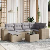  7-dijelni set vrtnih sofa s jastucima bež od poliratana | shoptok.hr