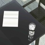  Vrtni blagovaonski stol crni 140x70x74 cm od čelika i stakla | shoptok.hr