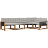 vidaXL Zunanja garnitura za sedenje 5 pcs Naravna in svetlo siva, (5000281680) | Shoptok.si