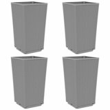 Furnova Vrtna cvetlična korita 4 kosi svetlo siva 32,5x32,5x57 cm PP, (21920453) | Shoptok.si