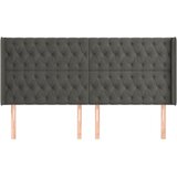  Uzglavlje s ušima tamnosivo 203x16x118/128 cm baršunasto | shoptok.hr