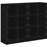  Regal za knjige s vratima crni 136x37x109 cm konstruirano drvo | shoptok.hr