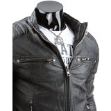 DStreet Kurtka męska skórzana czarna | Shoptok.si