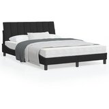 vidaXL Posteljni okvir z vzglavjem črn 140x200 cm žamet | Shoptok.si