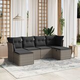 vidaXL 6-dijelni set vrtnih sofa od poliratana s jastucima sivi | shoptok.hr