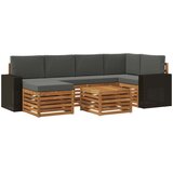 vidaXL Kotna sedežna garnitura z blazino 7 pcs Naravna in antracitna, (5000270508) | Shoptok.si