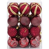  Set božićnih kuglica 36 kom. Vinska crvena 6 cm Polistiren | shoptok.hr