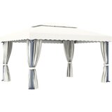 Sjenica sa zastorom 4 x 3 m krem bijela aluminijska | shoptok.hr