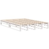 vidaXL Posteljni okvir bel 135x190 cm trdna borovina, (21292527) Cene