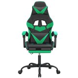  Igraća stolica od umjetne kože s osloncem za noge Crna i zelena | shoptok.hr