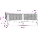  Vrtni saksija s kotačima Plavo Sivo 80 x 40 x 33 cm PP | shoptok.hr