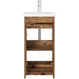  Kupaonski umivaonik s sudoperom Staro drvo 42 x 40 x 84,5 cm | shoptok.hr