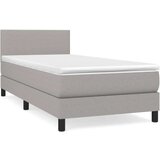  Box spring postelja z vzmetnico svetlo siva 90x200 cm blago, (20846616) | Shoptok.si