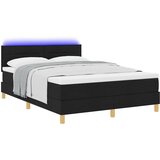 vidaXL Škatlasto vzmetnico z jogijem in LED osvetlitvijo Črna 160x200 cm Tkanina | Shoptok.si