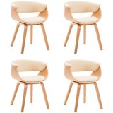 Furnova Jedilni stoli 4 kosi krem ukrivljen les in umetno usnje, (21950511) | Shoptok.si