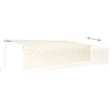 Tenda na ručno uvlačenje s roletom i LED svjetlima 6 x 3 m krem | shoptok.hr