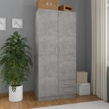 vidaXL Garderobna omara betonsko siva 80x52x180 cm iverna plošča Cene