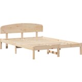 vidaXL posteljni okvir s hrbtno podporo 150x200 cm iz trdnega bora | Shoptok.si