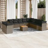  The Living Store Vrtna sedežna garnitura 12-delna z blazinami siva poli ratan - Vrtna Sedežna Garniture, (21479385) | Shoptok.si