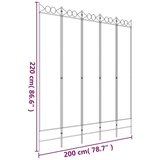 Sobna pregrada s 5 panela bijela 200x220 cm od tkanine | shoptok.hr