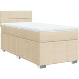 vidaXL Okvir kreveta s oprugama i madrac krem 80x200 cm od tkanine | shoptok.hr