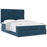  Ottoman krevet s madracima tamnoplavi 140x200 cm baršun | Shoptok.si