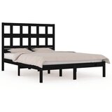  Okvir za krevet od masivne borovine crni 140 x 190 cm | shoptok.hr